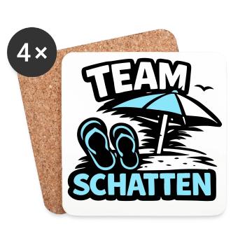 Strand Schatten FlipFlop Logo - Untersetzer (4er-Set) - Weiß - Vorne