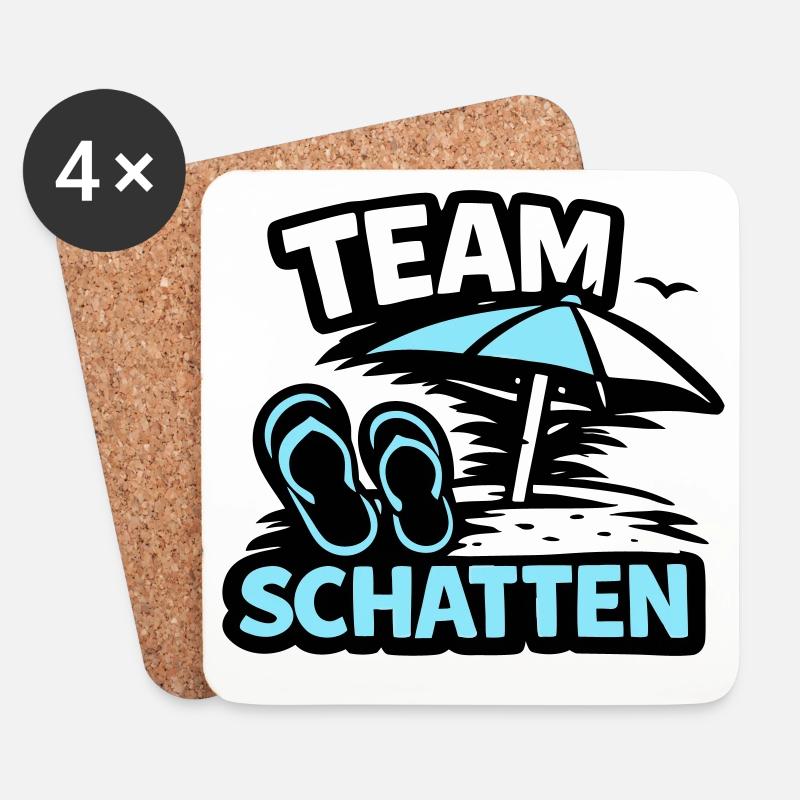 Strand Schatten FlipFlop Logo - Untersetzer (4er-Set) - Weiß