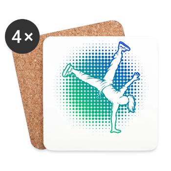 Geschenkidee für die Hip-Hop-Tänzerin mit Breaking - Untersetzer (4er-Set) - Weiß - Vorne