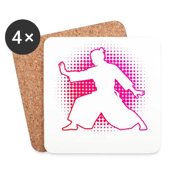 Selbstverteidigung Geschenk für der Aikido-Schüler - Untersetzer (4er-Set) - Weiß - Vorne