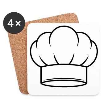 Chef Hat Vector Icon Design - Coasters (set of 4) - white - Front