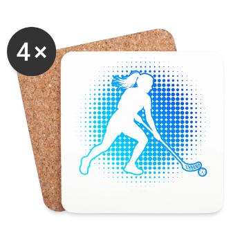 Gift idea for the hockey player with floorball - Coasters (set of 4) - white - Front