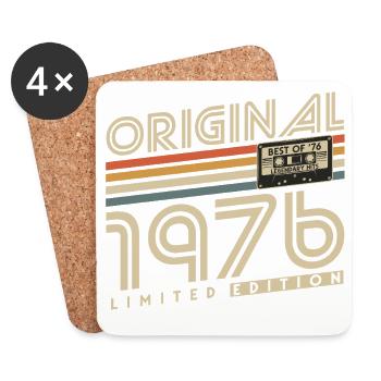 Original 1976 Vintage Retro Geburtstag Geschenk - Untersetzer (4er-Set) - Weiß - Vorne