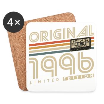 1996 Born Vintage Retro Birthday Gift - Coasters (set of 4) - white - Front