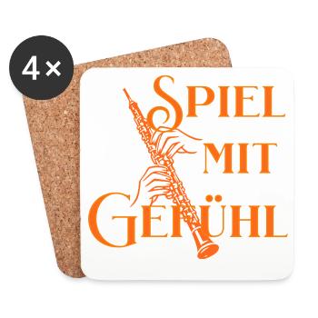 Playing with Feeling - Oboe Saying for Oboists - Coasters (set of 4) - white - Front