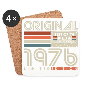 Original 1976 Vintage Retro Geburtstag Geschenk - Untersetzer (4er-Set) - Weiß - Vorne
