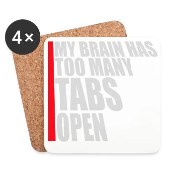 My Brain Has Too Many Tabs Open Lustig Grübeln - Coasters (set of 4) - white - Front