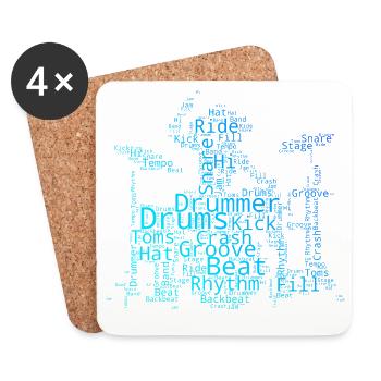 Schlagzeugspielen Geschenkidee für eine Musikerin - Untersetzer (4er-Set) - Weiß - Vorne