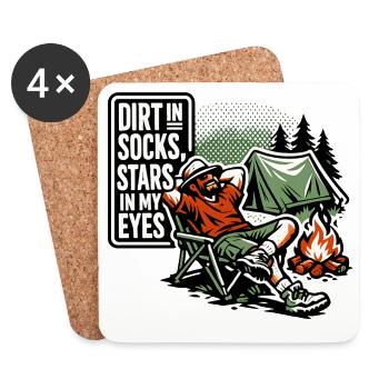 De la terre dans les chaussettes, des étoiles dans les yeux - Dessous de verre (lot de 4) - blanc - Devant