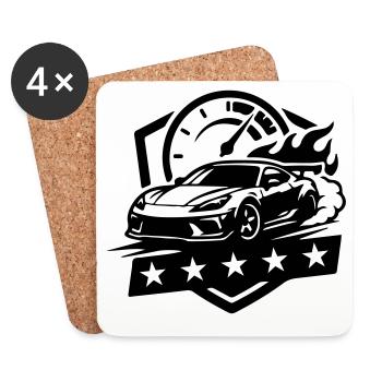 Auto Tacho Kmh Symbol - Untersetzer (4er-Set) - Weiß - Vorne