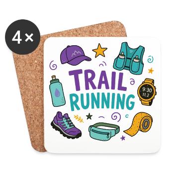 Trail running - Dessous de verre (lot de 4) - blanc - Devant