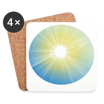 Rayons de soleil en cercle - Dessous de verre (lot de 4) - blanc - Devant