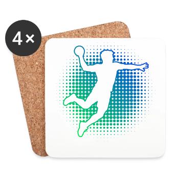 Geschenkidee für den Kreisläufer mit Handballspiel - Untersetzer (4er-Set) - Weiß - Vorne