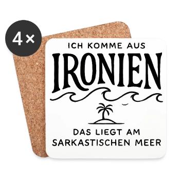 Ich Komme Aus Ironien Humor Lustiger Spruch Witzig - Untersetzer (4er-Set) - Weiß - Vorne