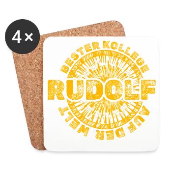 Rudolf als Kollege - Untersetzer (4er-Set) - Weiß - Vorne