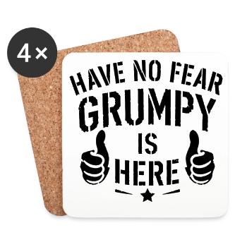 Lustiges Grumpy Vintage Design mit Daumen hoch - Untersetzer (4er-Set) - Weiß - Vorne