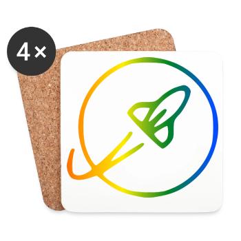 Orbite arc-en-ciel de la fusée - Dessous de verre (lot de 4) - blanc - Devant