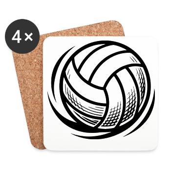 Volleyball Ball Volleyballverein Mannschaft Sport - Untersetzer (4er-Set) - Weiß - Vorne