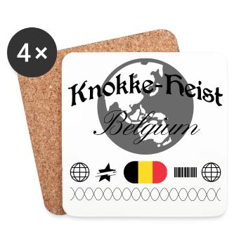 Souvenir de streetwear de Knokke-Heist en Belgique - Dessous de verre (lot de 4) - blanc - Devant