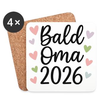 Bald Oma 2026 - Untersetzer (4er-Set) - Weiß - Vorne