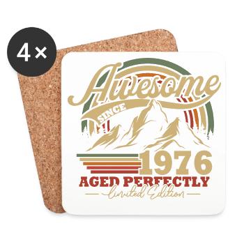 1976 Vintage Vintage Birthday Retro - Coasters (set of 4) - white - Front