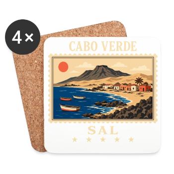 Kap Verde Sal Vintage Reisemarke - Untersetzer (4er-Set) - Weiß - Vorne