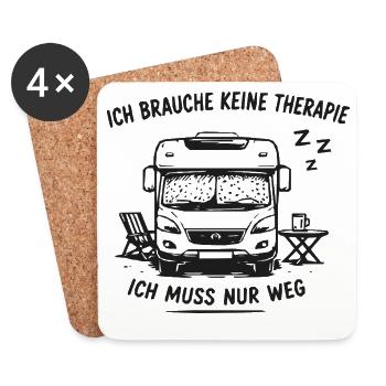 Vanlife Flucht Auszeit - Untersetzer (4er-Set) - Weiß - Vorne