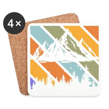 Hiking Mountain Trail Backpacking Outdoors Poaching - Coasters (set of 4) - white - Front
