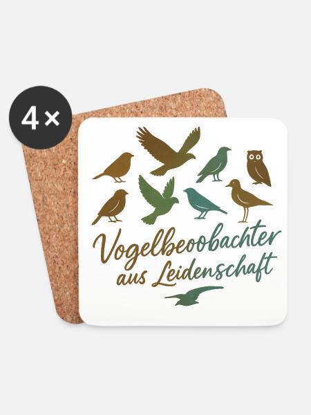 Vogelbeobachter aus Leidenschaft - Untersetzer (4er-Set) - Weiß
