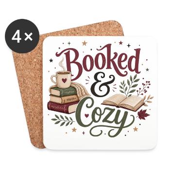 Booked & Cozy Autumn Harvest - Coasters (set of 4) - white - Front