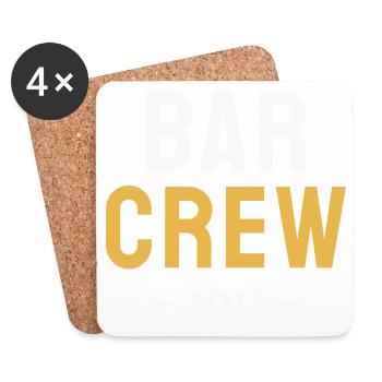 Bar Crew Staff Gastro Kellner Team Getraenke Party - Untersetzer (4er-Set) - Weiß - Vorne