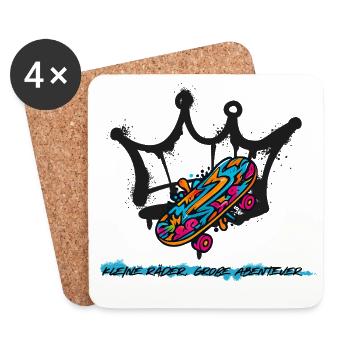 Skatershirt für Kids - Untersetzer (4er-Set) - Weiß - Vorne
