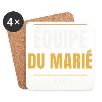 Équipe du Marié EVG Or Enterrement Vie Garçon - Untersetzer (4er-Set) - Weiß - Vorne
