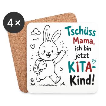 KiTa Abschied Bunny - Untersetzer (4er-Set) - Weiß - Vorne