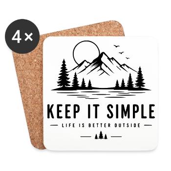 Faites simple - Dessous de verre (lot de 4) - blanc - Devant