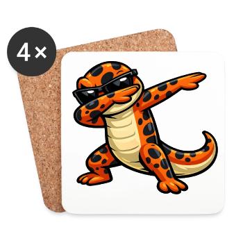 Dabbing Salamander - Untersetzer (4er-Set) - Weiß - Vorne