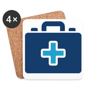 Erste-Hilfe-Kasten Solid-Icon Medizinisches Notfallsymbol - Untersetzer (4er-Set) - Weiß - Vorne