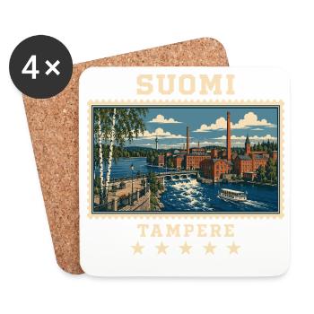 Finnland Tampere Vintage Reisemarke - Untersetzer (4er-Set) - Weiß - Vorne