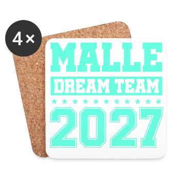 MALLE DREAM TEAM 2027 - Untersetzer (4er-Set) - Weiß - Vorne