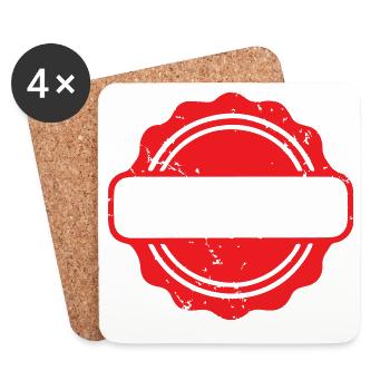 Blank Grunge-Gummistempel-Abzeichen-Vorlagenvektor - Untersetzer (4er-Set) - Weiß - Vorne