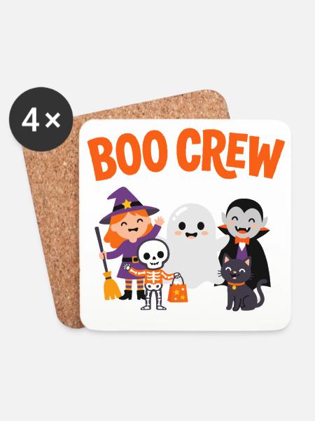 Boo Crew Halloween Friends - Coasters (set of 4) - white