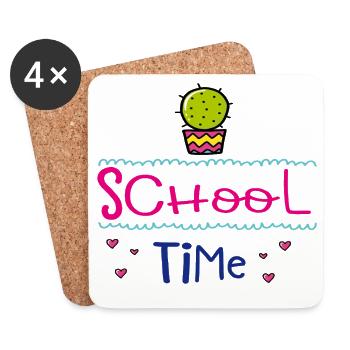 School Time - Untersetzer (4er-Set) - Weiß - Vorne