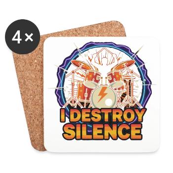 Zerstöre Stille - Untersetzer (4er-Set) - Weiß - Vorne
