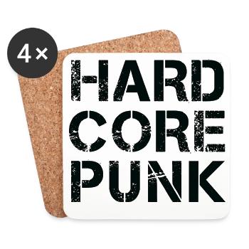 Hardcore Punk Distressed Typografie - Untersetzer (4er-Set) - Weiß - Vorne