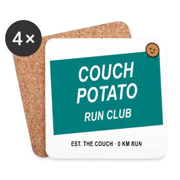 Couch Potato Laufclub - Untersetzer (4er-Set) - Weiß - Vorne