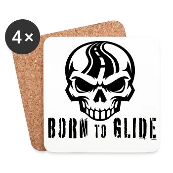 Born to Glide - Coasters (set of 4) - white - Front