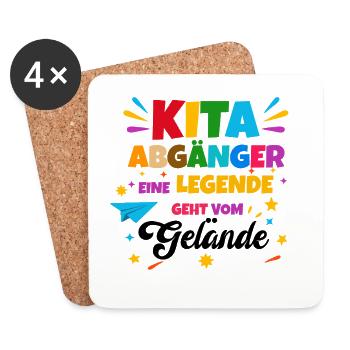 Kita Abgänger Legende - Untersetzer (4er-Set) - Weiß - Vorne