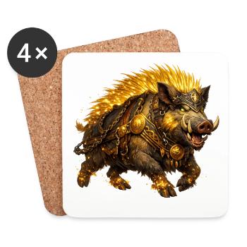 Gullinborsti – The Golden Boar of the Vikings - Coasters (set of 4) - white - Front