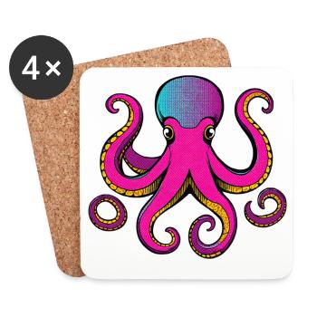 Eight arms full of color - Coasters (set of 4) - white - Front