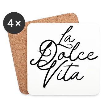 LaDolceVita Spruch – Minimal Typo Design - Untersetzer (4er-Set) - Weiß - Vorne